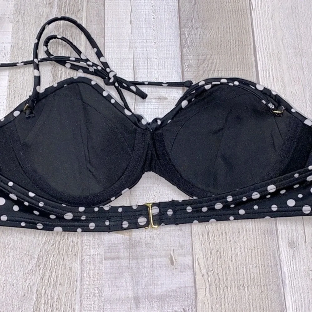 Victoria’s Secret black polka dot swim bikini top size 36A